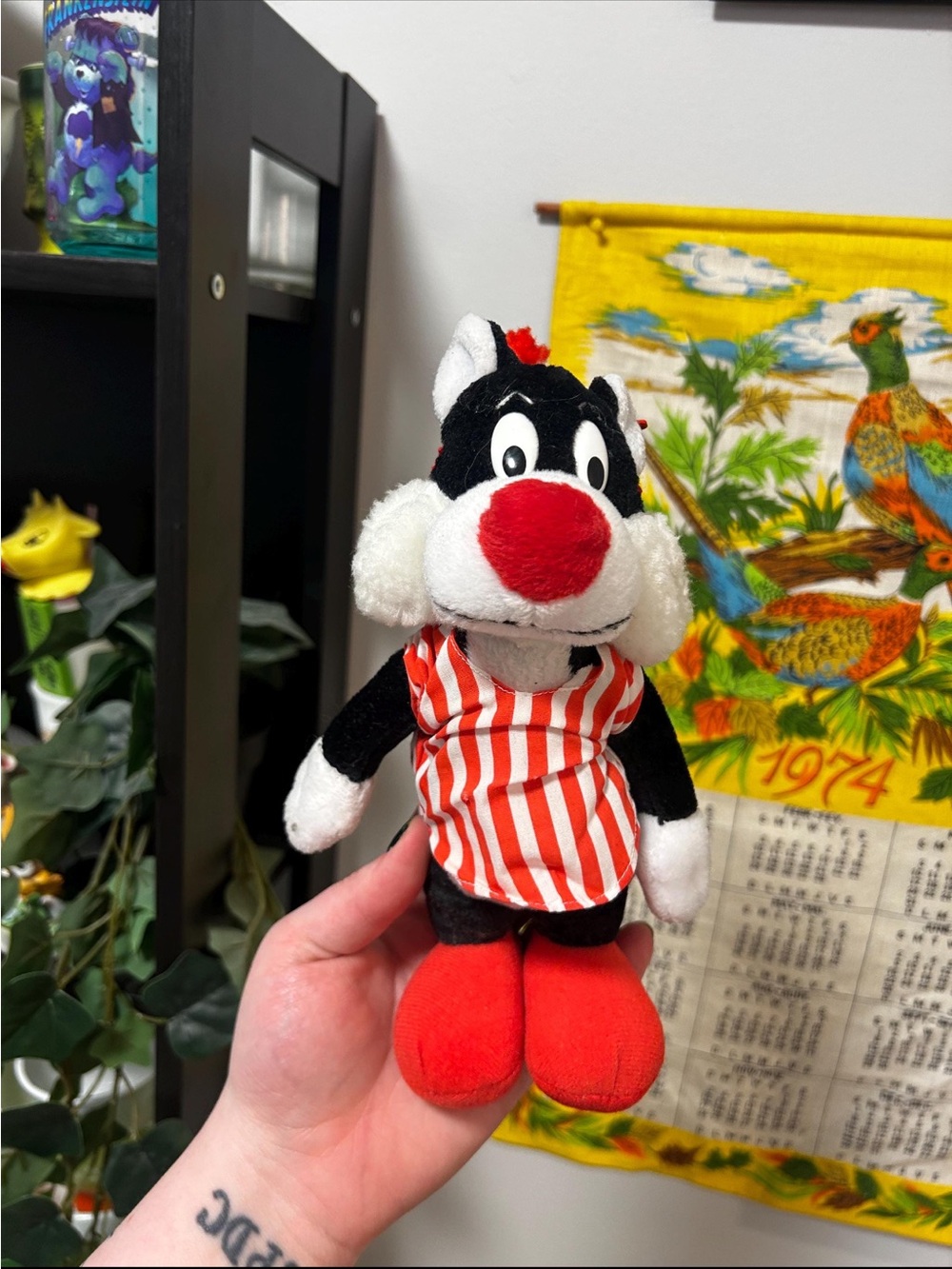 Vintage 1992 Looney Tunes Sylvester the Cat in PJs Plush